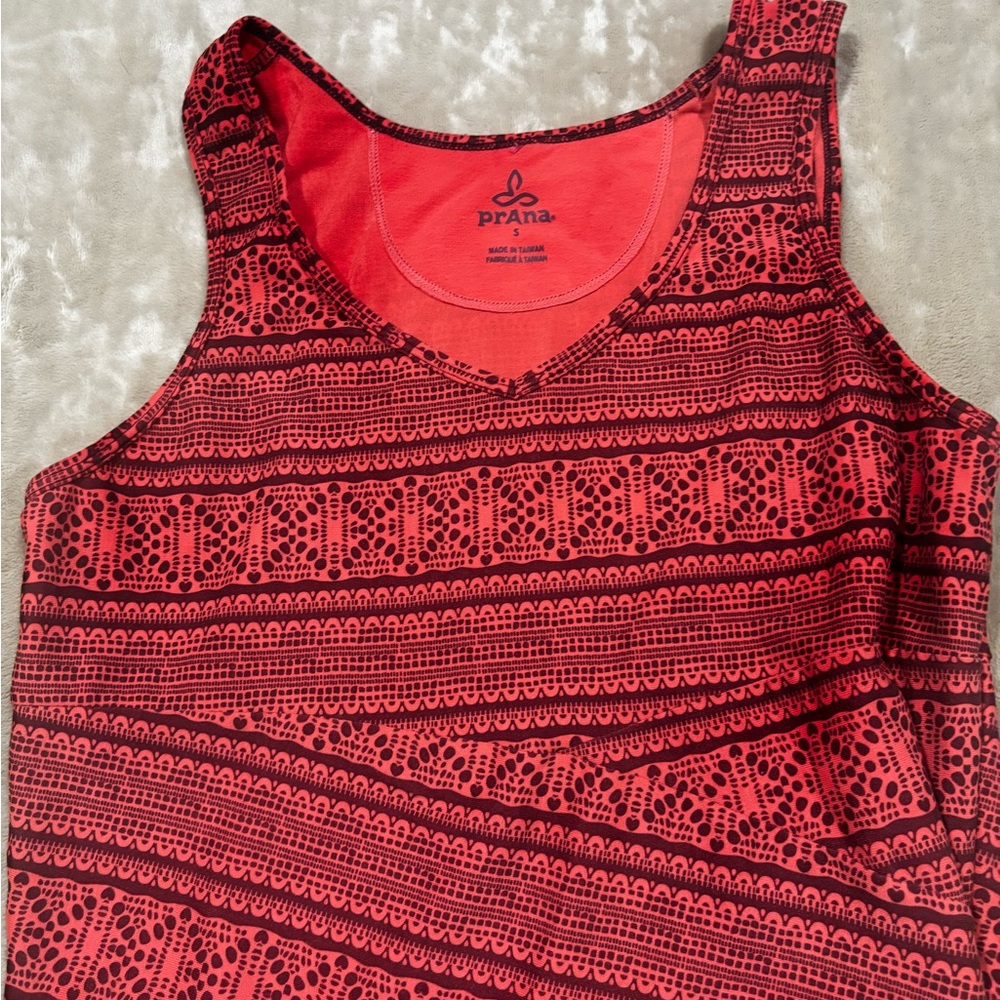 Prana Backless Red Patterned Dress - image 5